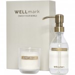 12640601-Wellmark Discovery dozownik mydła w płynie o pojemności 250 ml i zestaw świec zapachowych 150 g-Biały