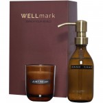 12640622-Wellmark Discovery dozownik mydła w płynie o pojemności 250 ml i zestaw świec zapachowych 150 g-Bordowy