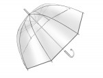 0104034-Parasol z czaszą w kształcie dzwonu, BELLEVUE-transparentny