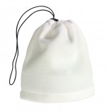 0702720-Polarowy szalik/czapka, VARIOUS-biały