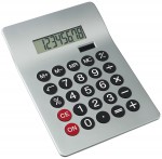 1104467-Kalkulator na biurko, podwójnie zasilany, GLOSSY-srebrny