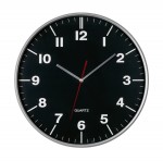 0400940-Zegar ścienny, HEMERA-czarny/srebrny