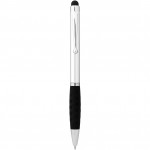 10655701-Długopis ze stylusem Ziggy-Srebrny,czarny