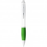 10690009-Długopis Nash niebieski wkład-Biały  ,Limonkowa zieleń