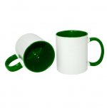 150SH-GREEN-Kubek Basic Sublimation Handle-biały/zielony