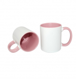 150SH-PINK-Kubek Basic Sublimation Handle-biały/r&oacute;żowy