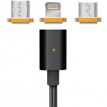 PUCMP3-CZA-Kabel ładujący USB z zestawem końcówek magnetycznych-czarny