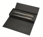 6100-steel/black-Delgado Set Classic Steel długopis automatyczny+ pióro kulkowe w ET 156 Senator-steel/gold
