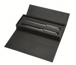 6102-anthracite/steel-Delgado Set metallic długopis automatyczny+ pióro kulkowe w ET 156 Senator-anthracite/steel