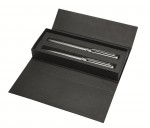 6114-steel/steel-Delgado Set stainless steel długopis automatyczny+ pióro kulkowe w ET 156 Senator-steel/steel