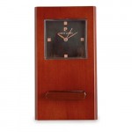 Z-294-BC-Drewniany zegar na biurko Pierre Cardin-brązowy/czarny