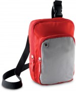 0301-CZE-Mała torba na ramię-czerwony/szary