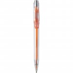1759-07-Transparentny długopis plastikowy-pomarańczowy