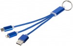 13496102-Metalowy kabel do ładowania 3 w 1 z k&oacute;łkiem na klucze-błękit kr&oacute;lewski