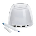 51854-BIA-Rozgałęziacz USB z miejscem na notatki-biały
