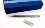 1065160100GD-UN-SRE-Zestaw prezentowy długopis Hemisphere oraz pamięć USB-srebrny
