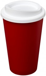 21000117-Kubek termiczny z serii Americano&reg; o pojemności 350 ml-Czerwony, Biały