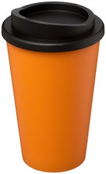 21000122-Kubek termiczny z serii Americano&reg; o pojemności 350 ml-pomarańczowy  ,czarny
