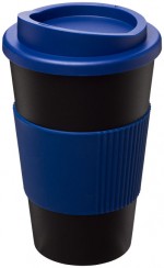 21000202-Kubek termiczny z serii Americano® o pojemności 350 ml z uchwytem-czarny,niebieski
