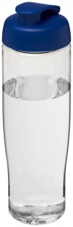 21004002-Bidon H2O Tempo® o pojemności 700 ml z wieczkiem zaciskowym-przezroczysty/niebieski