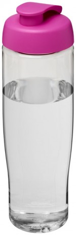 21004008-Bidon H2O Tempo&reg; o pojemności 700 ml z wieczkiem zaciskowym-przezroczysty/r&oacute;żowy
