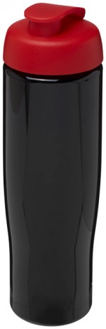 21004014-Bidon H2O Tempo&reg; o pojemności 700 ml z wieczkiem zaciskowym-czarny,Czerwony