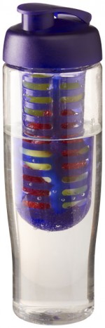 21004107-Bidon H2O Tempo® o pojemności 700 ml z wieczkiem zaciskowym zmożliwością przyrządzania wody smakowej-przezroczysty/fioletowy