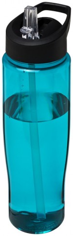 21004405-Bidon H2O Tempo® o pojemności 700 ml z wieczkiem z słomką-błękit,czarny