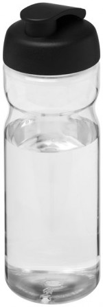 21004500-Bidon H2O Base® o pojemności 650 ml z wieczkiem zaciskowym-przezroczysty/czarny