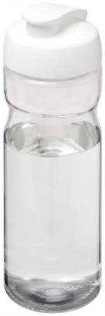 21004501-Bidon H2O Base® o pojemności 650 ml z wieczkiem zaciskowym-przezroczysty/biały