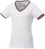 38027010-Damski t-shirt pique Elbert-Biały  ,granatowy ,Czerwony xs