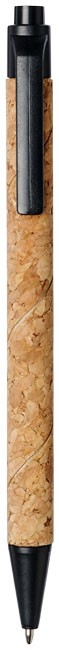 10738500-Długopis kulkowy Midar z korka i słomy pszennej-czarny