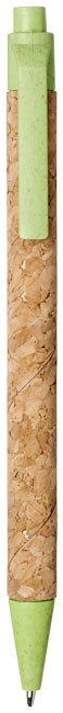 10738502-Długopis kulkowy Midar z korka i słomy pszennej-Zielony