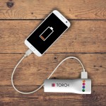 DPOWT-BIA-Powerbank 2200 mAh z latarką-biały