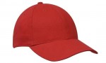 H4194-CZE-6-panelowa czapka premium-czerwony