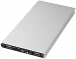 12411201-Aluminiowy powerbank Plate 8000 mAh-Srebrny
