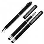 B0401201IP303-Zestaw piśmienny długopis i pióro kulkowe soft touch CLAUDIE-czarny