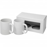 10062600-2-częściowy zestaw upominkowy Ceramic składający się z kubków z nadrukiem sublimacyjnym-Biały