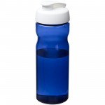 21009713-Bidon H2O Eco o pojemności 650 ml z wieczkiem zaciskowym-niebieski , Biały