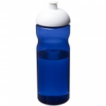 21009813-Bidon H2O Eco o pojemności 650 ml z wypukłym wieczkiem-niebieski , Biały