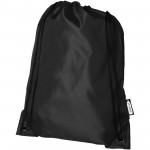12046100-Plecak Oriole ze sznurkiem ściągającym z recyklowanego plastiku PET-czarny