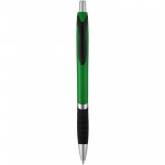 10771314-Solidny, kolorowy długopis Turbo z gumowym uchwytem-Zielony,czarny