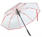 0103403-Automatyczny parasol VIP, czerwony-czerwony, transparentny