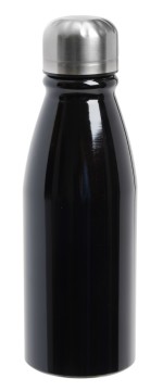 0304280-Aluminiowa butelka FANCY, czarny-czarny, srebrny