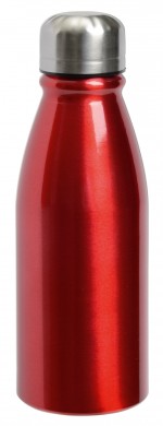 0304283-Aluminiowa butelka FANCY, czerwony-czerwony, srebrny