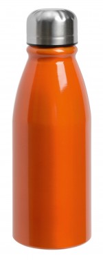 0304285-Aluminiowa butelka FANCY, pomarańczowy-pomarańczowy, srebrny