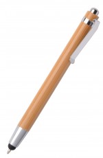 1101900-Długopis TOUCH BAMBOO, brązowy-brązowy, srebrny