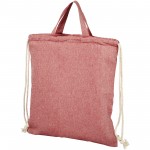 12045903-Plecak Pheebs z bawełnianym sznurkiem ściągającym z recyklingu o gramaturze 150 g/m²-Heather red
