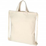 12046000-Plecak Pheebs z bawełnianym sznurkiem ściągającym z recyklingu o gramaturze 210 g/m²-Natural