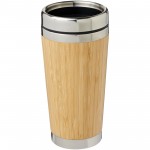 10063636-Kubek Bambus z bambusowym wykończeniem o pojemności 450 ml-Brazowy